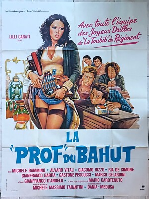 Cinema Filmplakat LA PROF DU BAHUT Lilli Carati 1976 120 x 160 cm