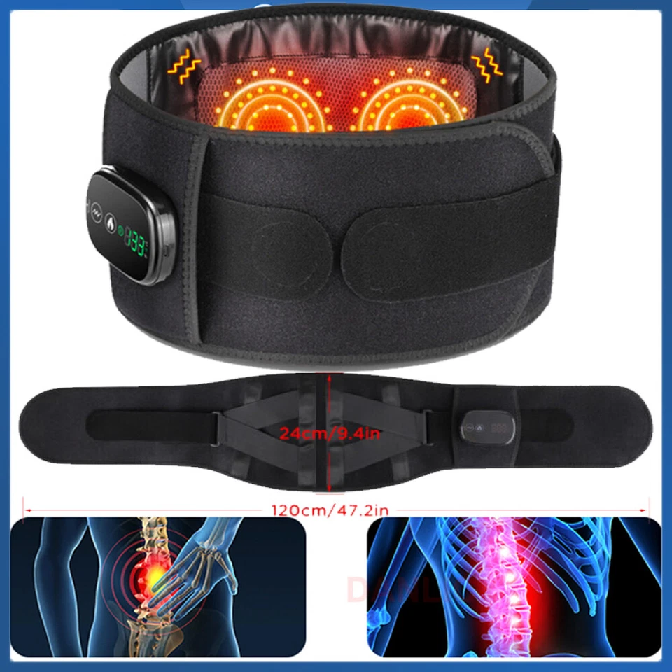 Cinturón de terapia de luz roja y masajeador de cintura para aliviar el dolor, vibración de luz infrarroja Foto 2 de 4