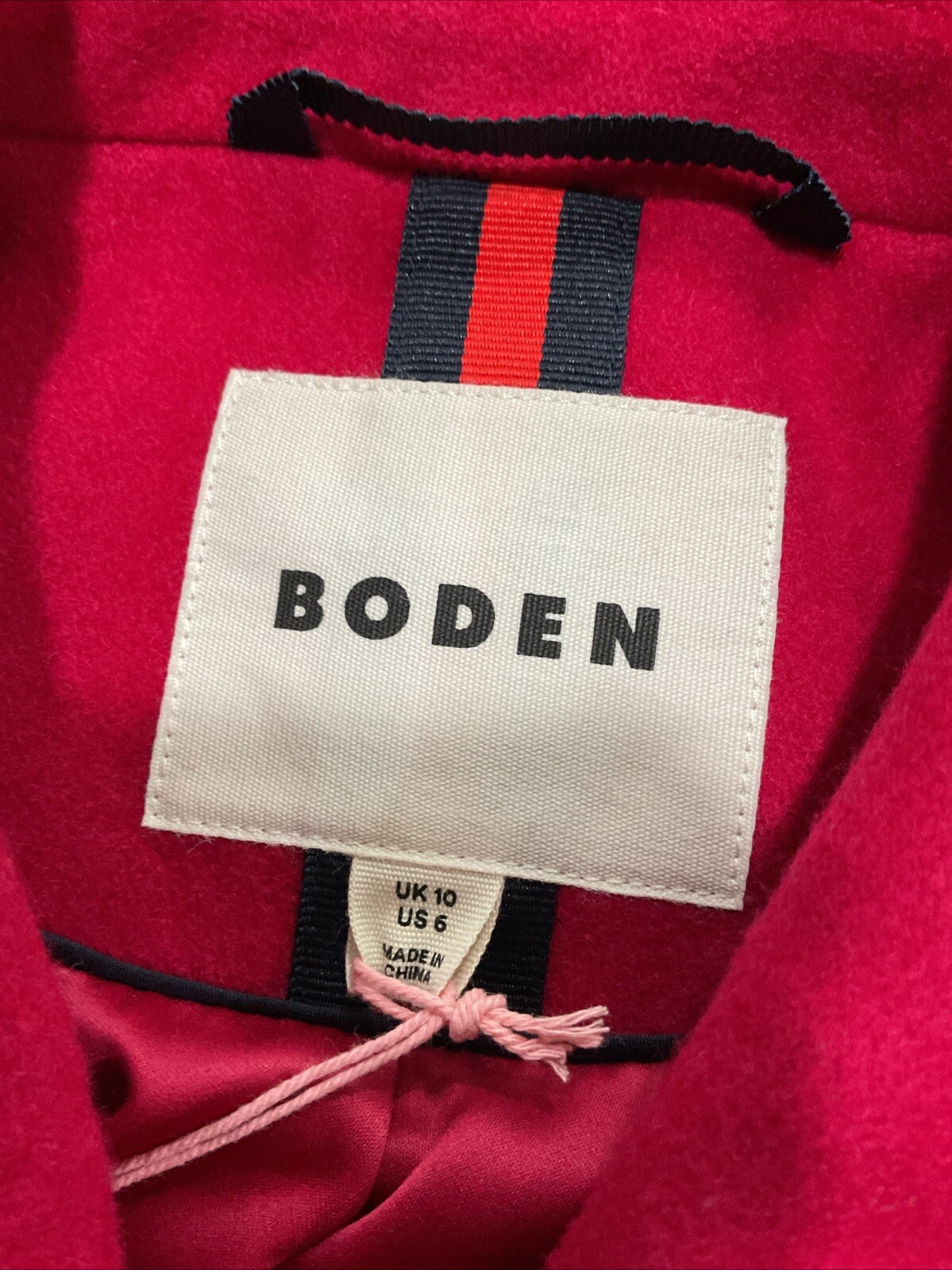 Boden Women's Pink Oxford Melton Jacket Size 6 image 5