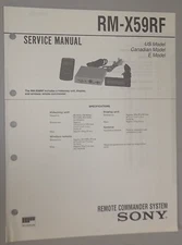 Sony Car CD Changer Wireless Remote Commander System RM-X59RF OEM Service Manual