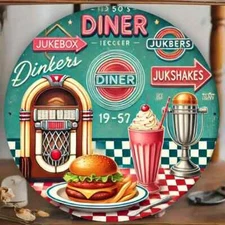 AMERICA'S DINER Rustic Metal Sign RETRO FOOD ICE CREAM SMALL RESTERUANT 1950s