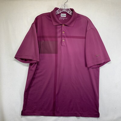 Nike Golf Dri Fit Polo Shirt Short Sleeve Purple Mens Size Medium