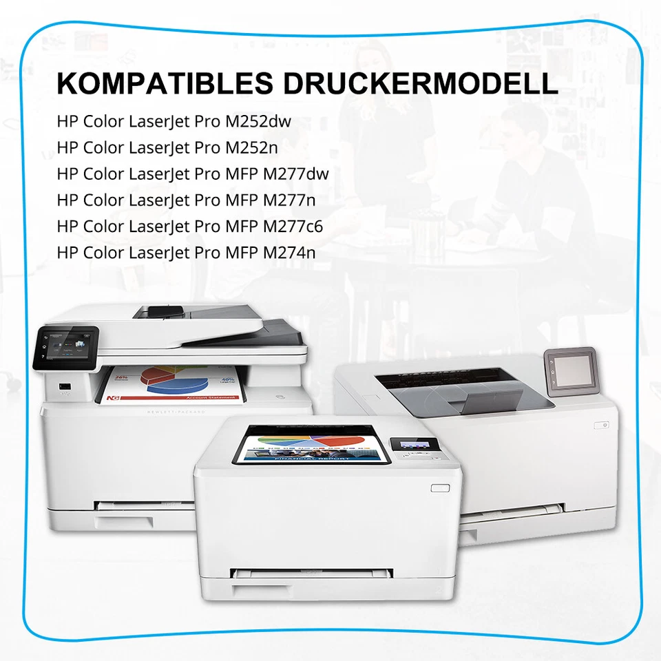 Toner für HP 201X CF400X Color Laserjet Pro MFP M277DW M277N M274N M252N M252DW - Bild 3 von 4