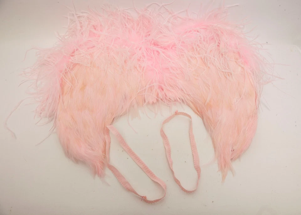 Pink Ostrich Feather Wings Baby Kid Infant Angel Fairy Christmas Costume Prop  - Image 4 of 4