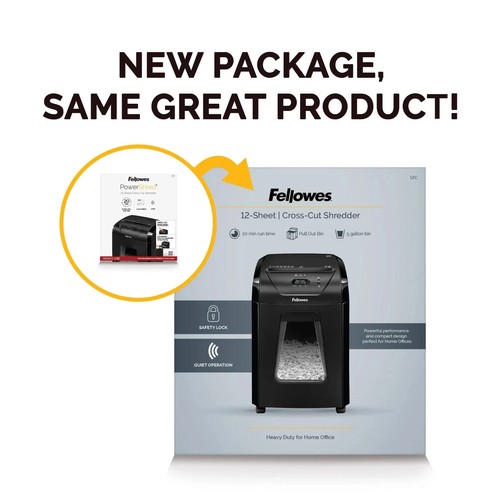 Fellowes Powershred 12 Blatt Cross-Cut Papier Home Office Aktenvernichter - Bild 7 von 8