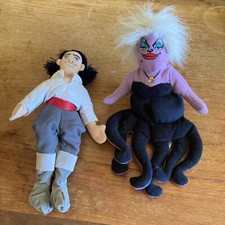 The Disney Store And Parks Mini Bean Bag Plush Little Mermaid Ursula Eric Lot