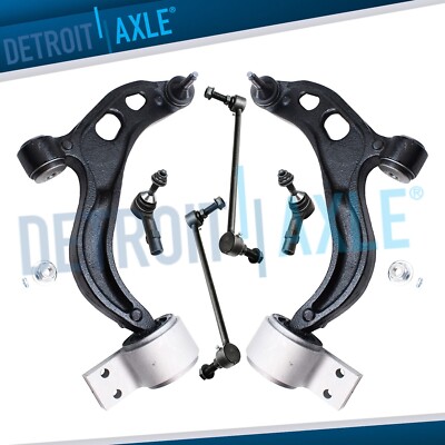 6-Piece Front Suspension Kit For Ford Flex/Taurus & Lincoln MKS/MKT - Control Arms, Sway Bar Links & Tie Rods