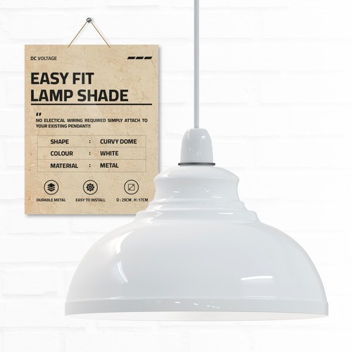 Industrial Ceiling Pendant Light Shades Retro Style Curvy Dome Shape lamp Shade - Picture 54 of 141
