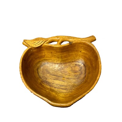 Vintage Walter Stahli Wood Fall Harvest Apple Handcrafted Shaped Bowl