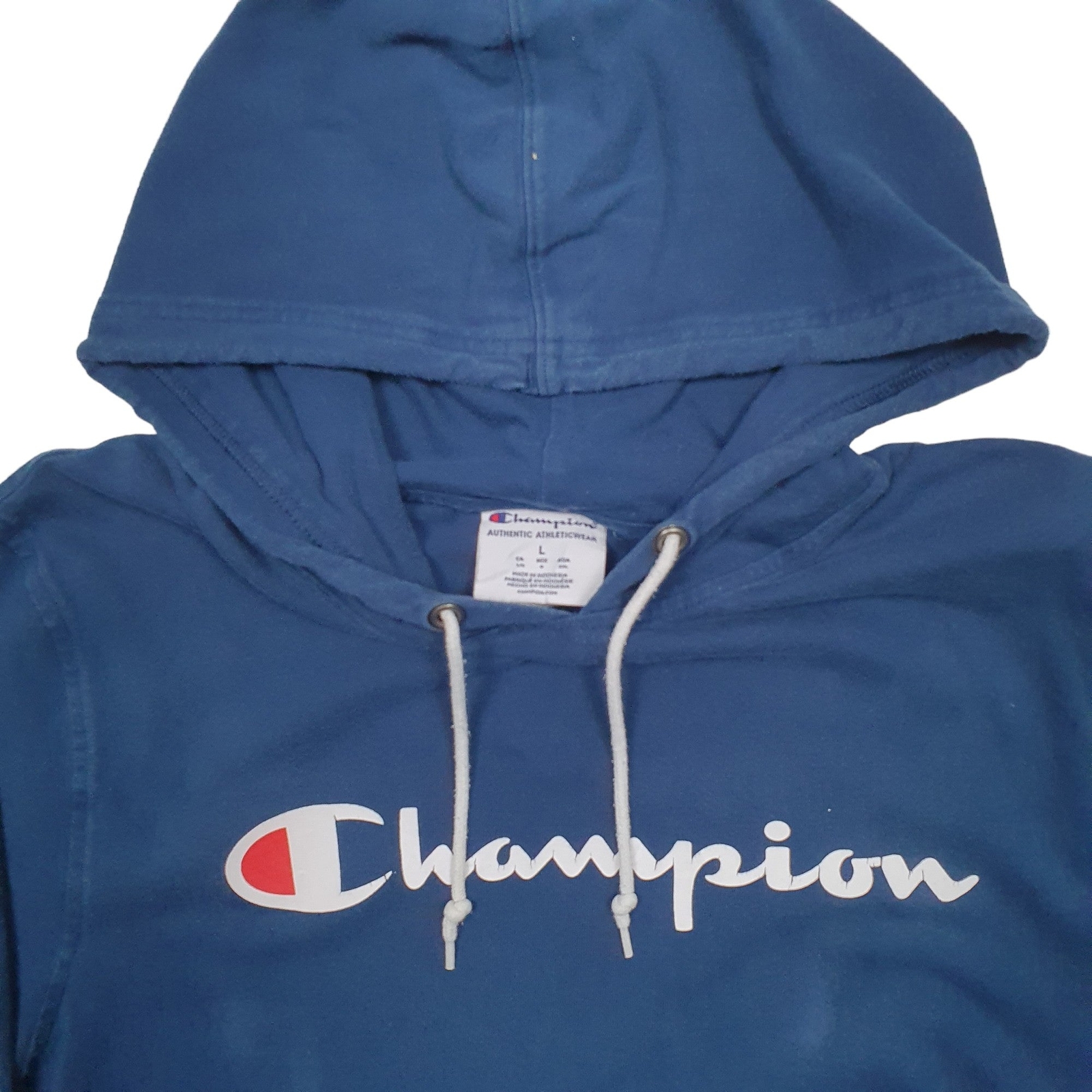 CHAMPION Hoodie Spellout Jumper Sweatshirt Mens L image 2