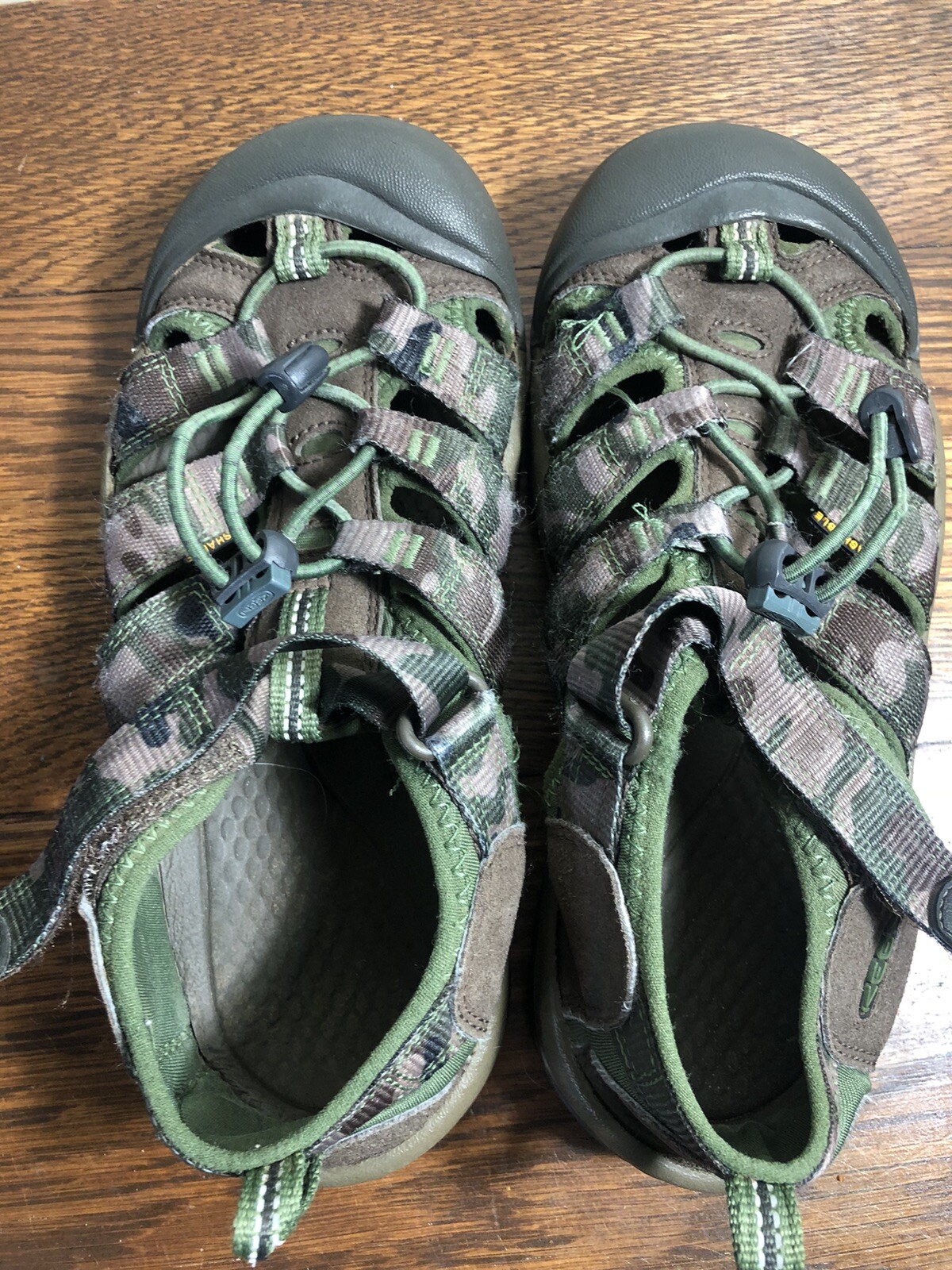 Sandali sportivi KEEN verde marrone mimetico TAGLIA 3 BAMBINI