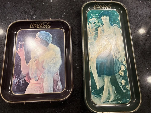 Coca Cola Vintage Metal Serving Trays- Lot of 2