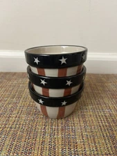 Stars And Stripes Dipping Bowls Ltd Commodities Set Of 3 Stoneware 4th Of July