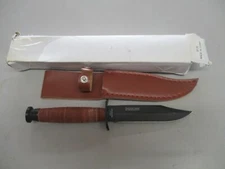 Defender Extreme 6176 Fixed blade Tactical knife w/ leather sheath