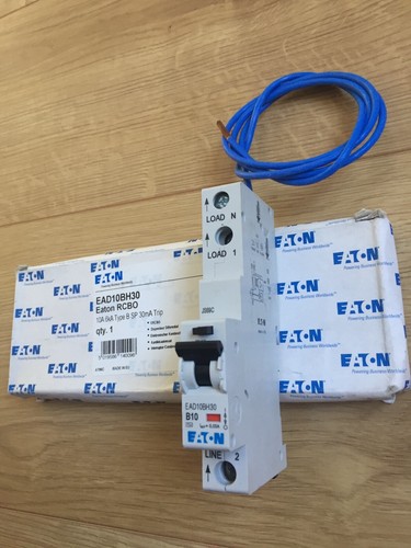 EATON 10A 30MA EAD10BH30 1 POLE RCBO 6KA TYPE B B10 MEMSHIELD3 240V - Picture 2 of 2