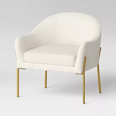 Gladden Barrel Accent Chair Cream Boucle Brass Threshold eBay