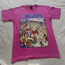Vintage John Holladay 1991 The Bowler T Shirt Pink Single Stitch USA Made Medium