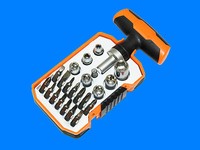 22-Tlg T-Griff Bithalter Ratschen SteckschlüSsel Set FüR Bits & StecknüSse N-080