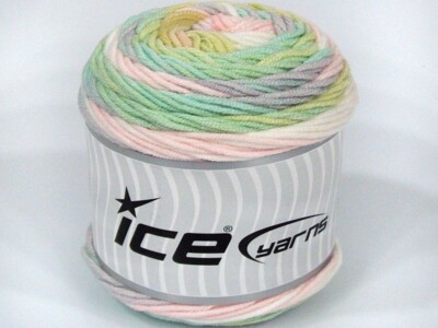 Pastels Cake Yarn 72022 Ice Yarns DK Self-Striping Acrylic 100g 229y Pink Green