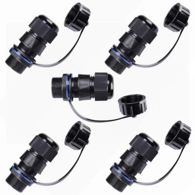 5pcs Panel Mounting Rj45 Waterproof Connector Cat5/5e/6 Ethernet Lan Cable Coupl
