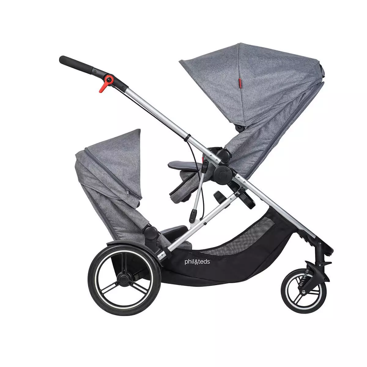 Phil & Teds New Voyager Stroller & Double Kit Grey Marl Brand New