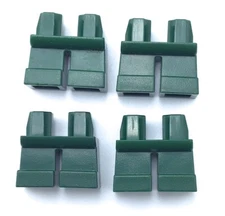 LEGO LOT OF 4 DARK GREEN SHORT LEG PIECES MINIFIG BODY PARTS
