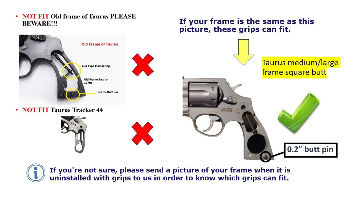 New Hardwood Grips Compatible with Taurus Medium/Large Farme New Hardwood Grips Compatible with Taurus Medium/Large Farme