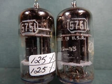 RCA Select Short Black Plate Triple Mica 5751 Vacuum Tubes (2) 125/125% 116/116%