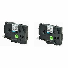 2pk TZe241 TZ241 3/4" Black on Clear Laminated Label tape 18mm Brother P-Touch