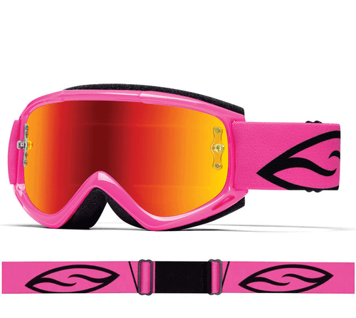 SMITH FUEL V1 MAX SPIEGEL MOTOCROSS MX FAHRRAD ENDURO BRILLE mit ROTEM Spiegel LINSE - Bild 4 von 6