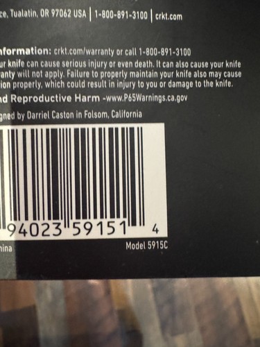 NEW SEALED CRKT MINIMAL X FRAME LOCK Knife 5915C - Picture 3 of 3