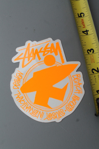 STUSSY Clothing Surfboards Neon Orange Surfer Graffiti OG Stu2 Surfing STICKER - Picture 11 of 15