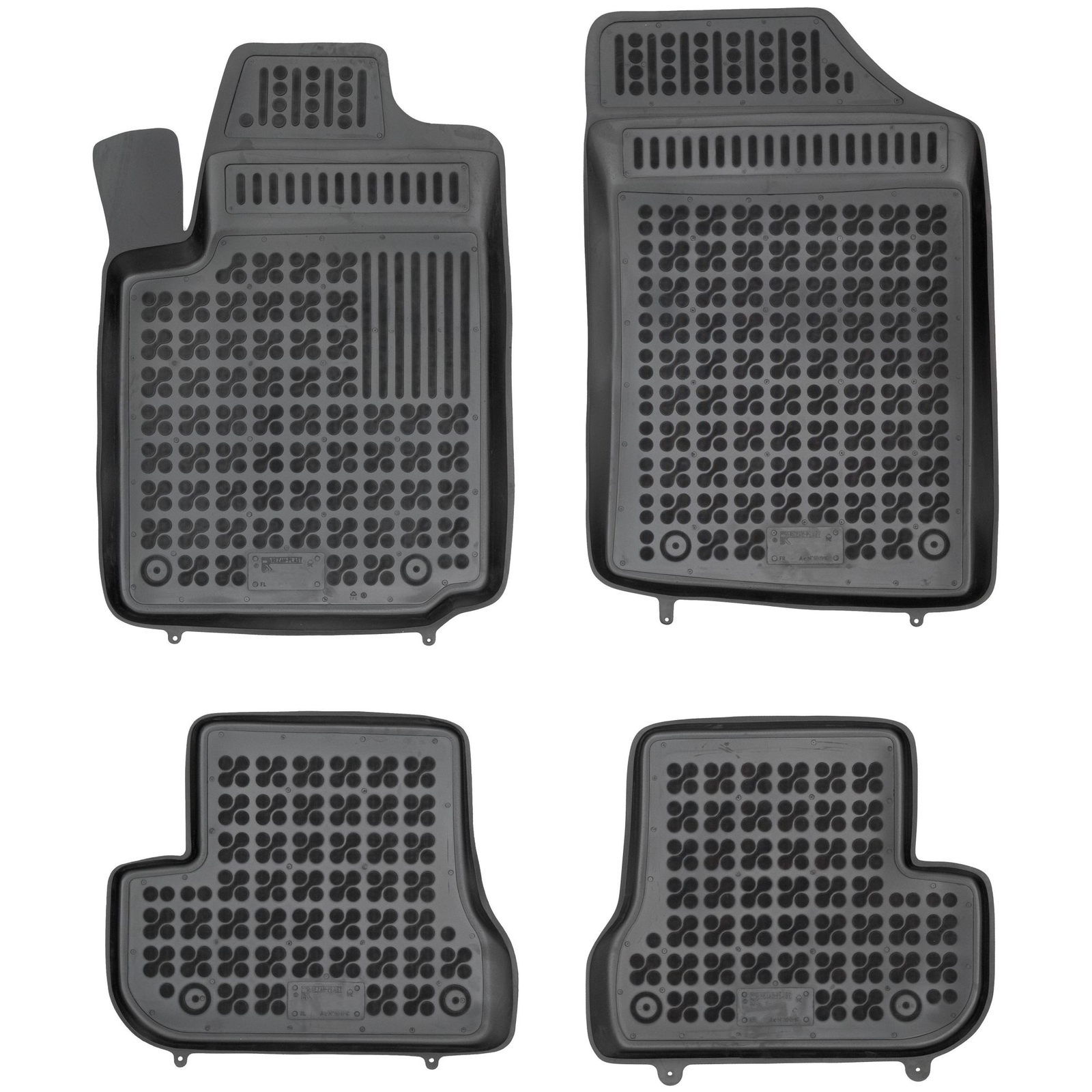 Tapis de sol en caoutchouc Rezaw-Plast noir sur mesure pour Citroen C2 de 2003 a 2009