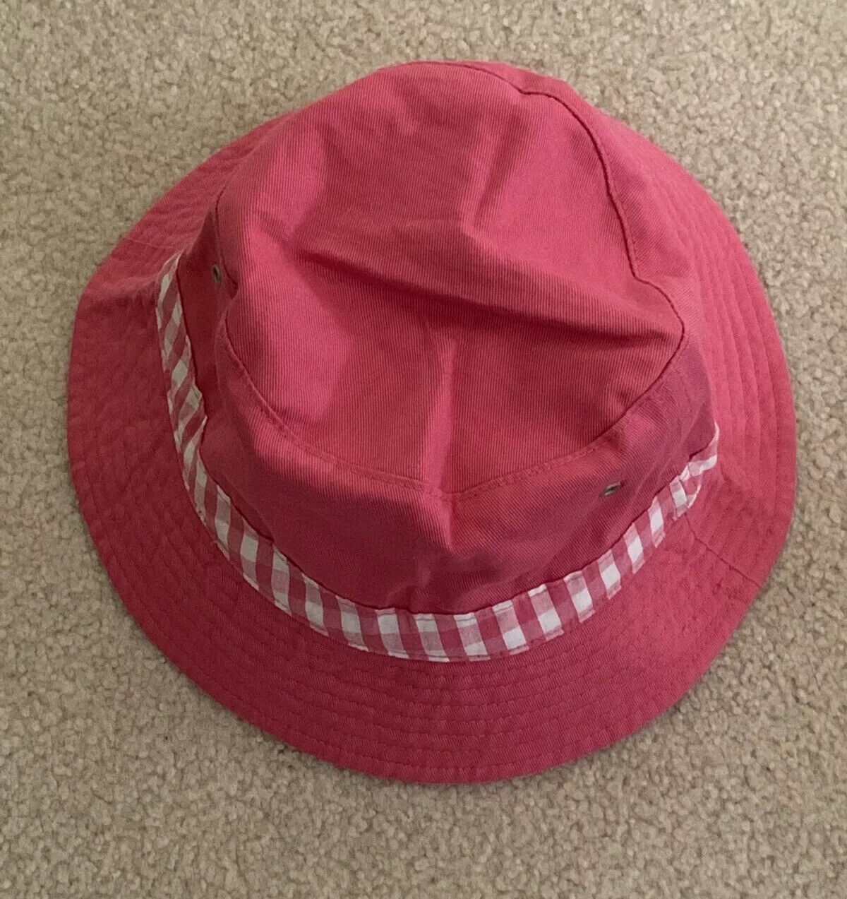 HANNA ANDERSSON Toddler Girls' Reversible Pink Gingham Sun Hat ~