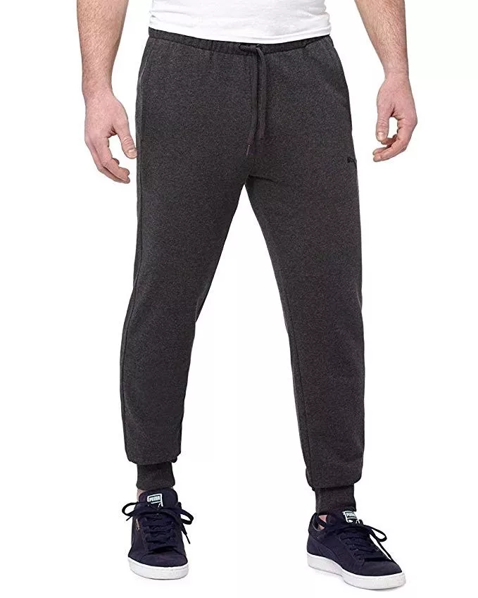 PUMA Mens Tapered Leg Fleece Pants Dark Grey Medium New eBay