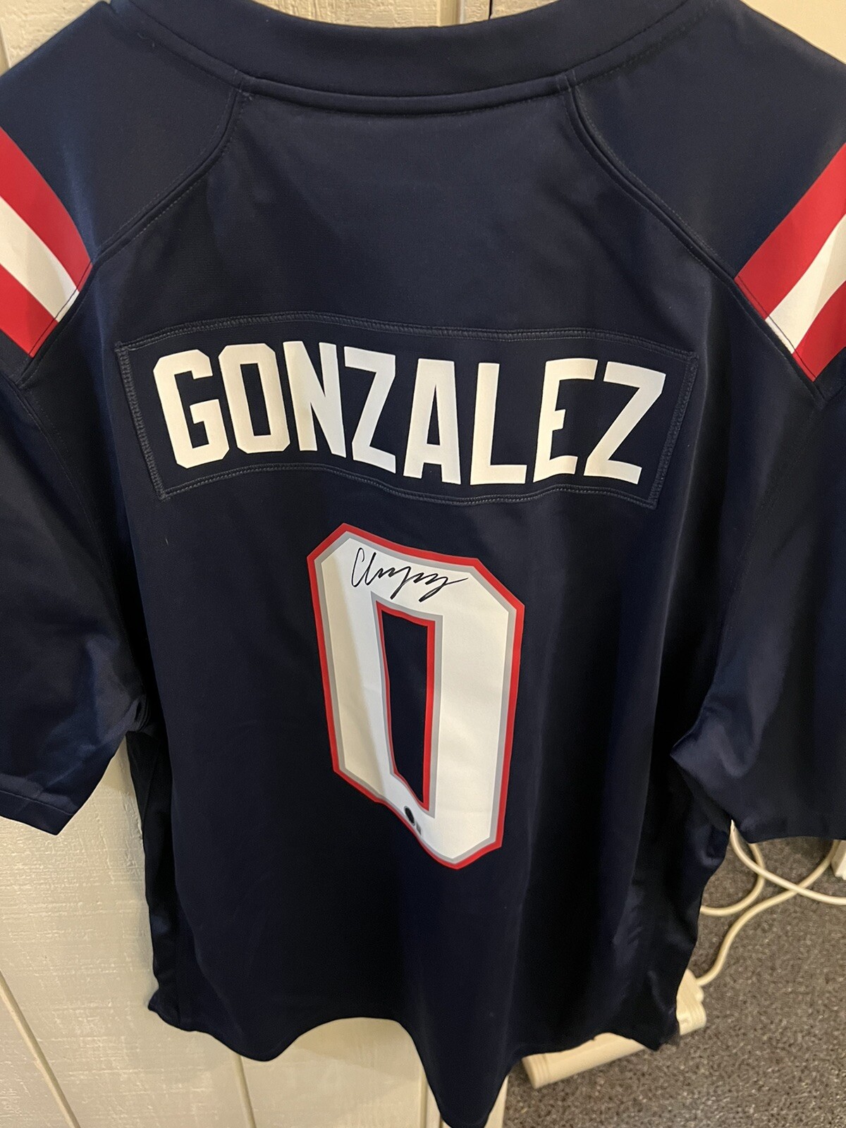 Christian Gonzalez Autographed Signed New England Patriots Authentic Nike Limited Jersey BAS 
