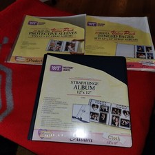 Westrim Crafts 12x12 Strap Hinge Cloth Scrapbook Album Blue Expandable bundle w/