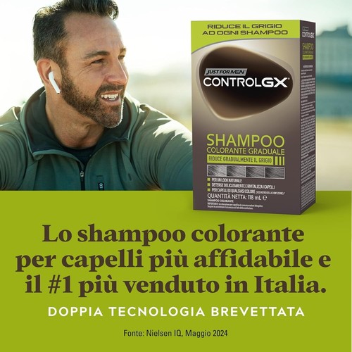 Control GX Shampoo Colorante Uomo Riduce Gradulmente Il Grigio Colore E Tinta - Foto 6 di 6