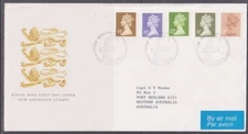 Great Britain 1984  - 34p,24p,22p,18p,13p FDC Edinburgh to Port Hedland