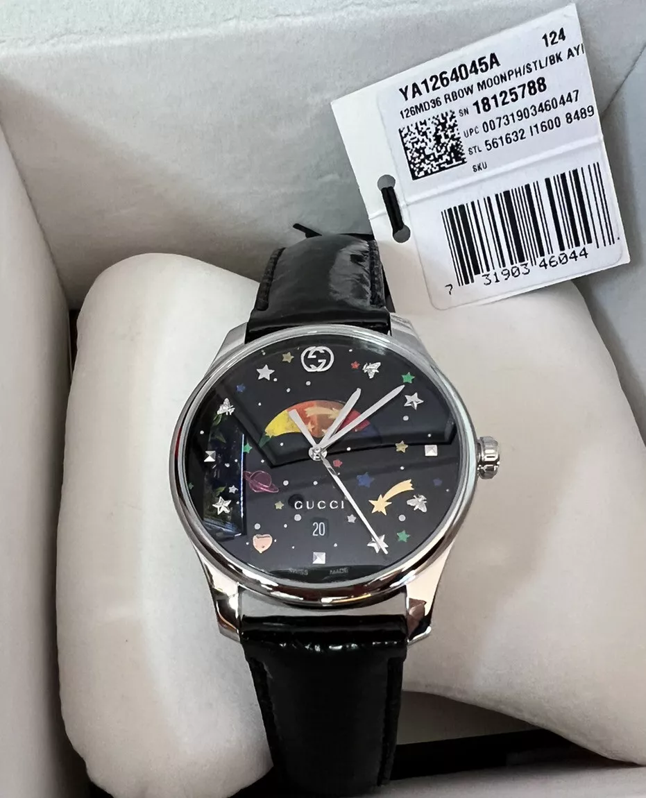 Montre unisexe Gucci Swiss Made à quartz affichage de la date étanche en acier inoxydable