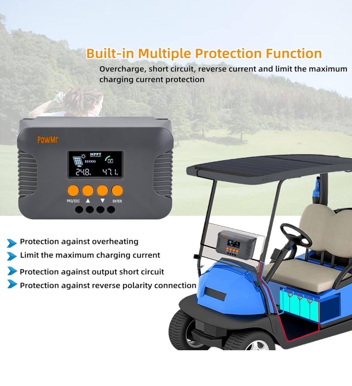 PowMr Boost Solar PANEL REGULATOR Charge Controller 10A MPPT FOR SEALED