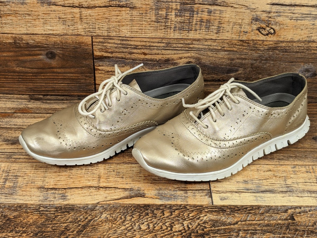 Cole Haan Zerogrand Oxfords Women's 6 B Gold Metallic Cole Haan Zerogrand Oxfords Women's 6 B Gold Metallic