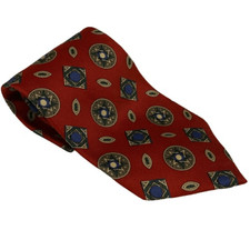 Authentic Vintage Burberry Burberrys of London 58  x 3.75  Red Silk Neck Tie