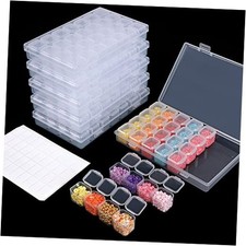 168 Slots 28 Grids Diamond Painting Boxes Plastic Organizer, Bead 6pcs