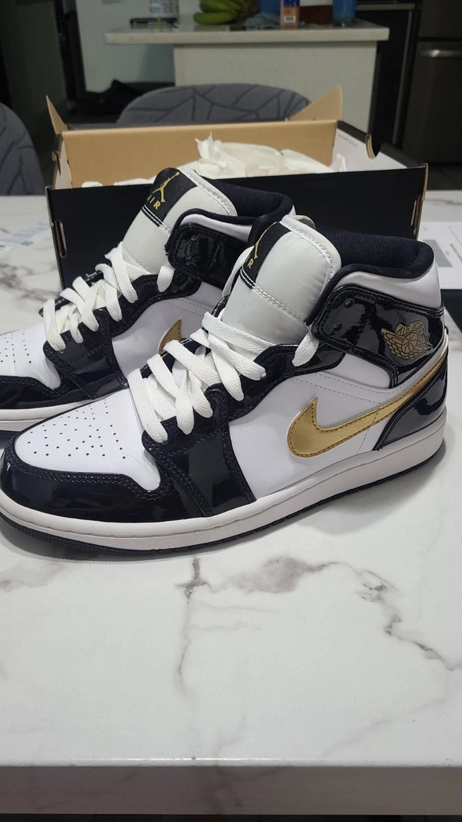 Jordan 1 Mid Black Metallic Gold for Sale | Authenticity