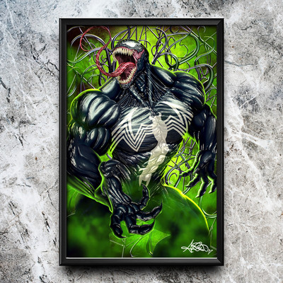 {SIGNED} ''Lethal'' Venom Version A Art Print 11x17'' Ariel Diaz