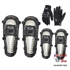 6pcs Alloy Steel Motorcycle Knee Pads Elbow Pads with Motorcycle X-Large