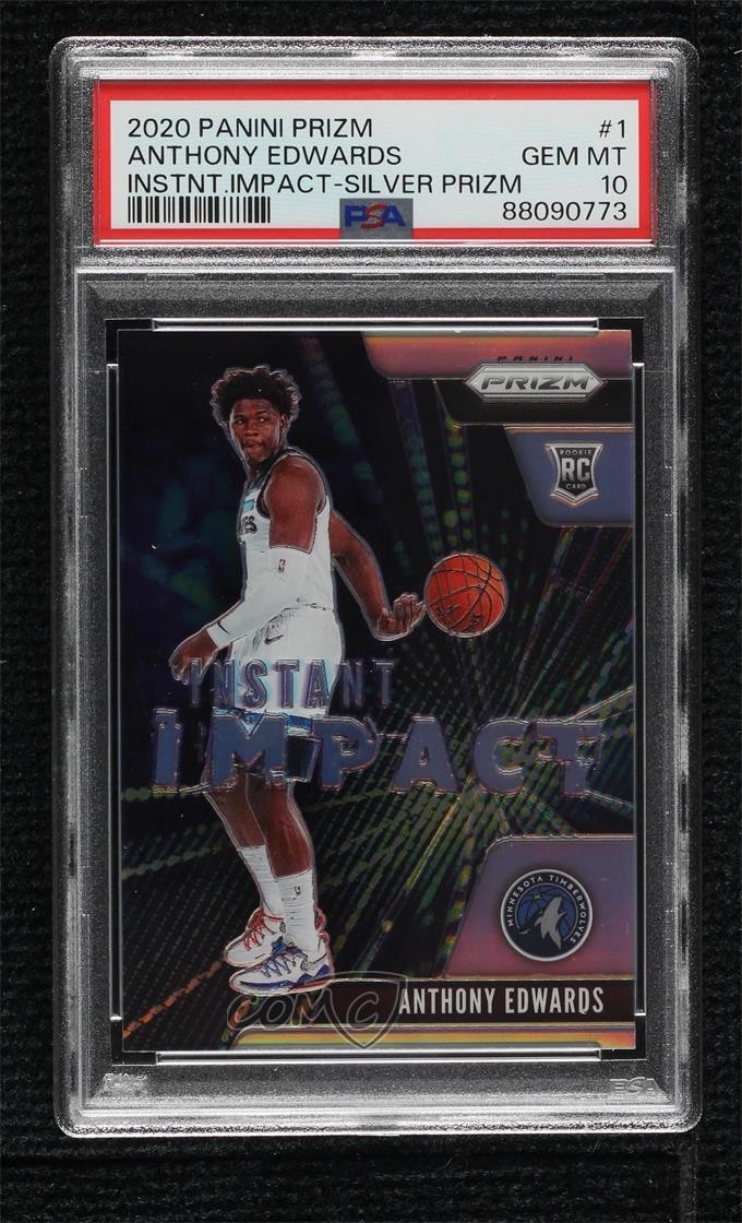 2020-21 Panini Prizm Instant Impact Silver Anthony Edwards #1 PSA 10 GEM MT