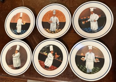 Williams Sonoma Guy Buffet  Chef Series  Set Of 6 Collector Dessert Salad Plates