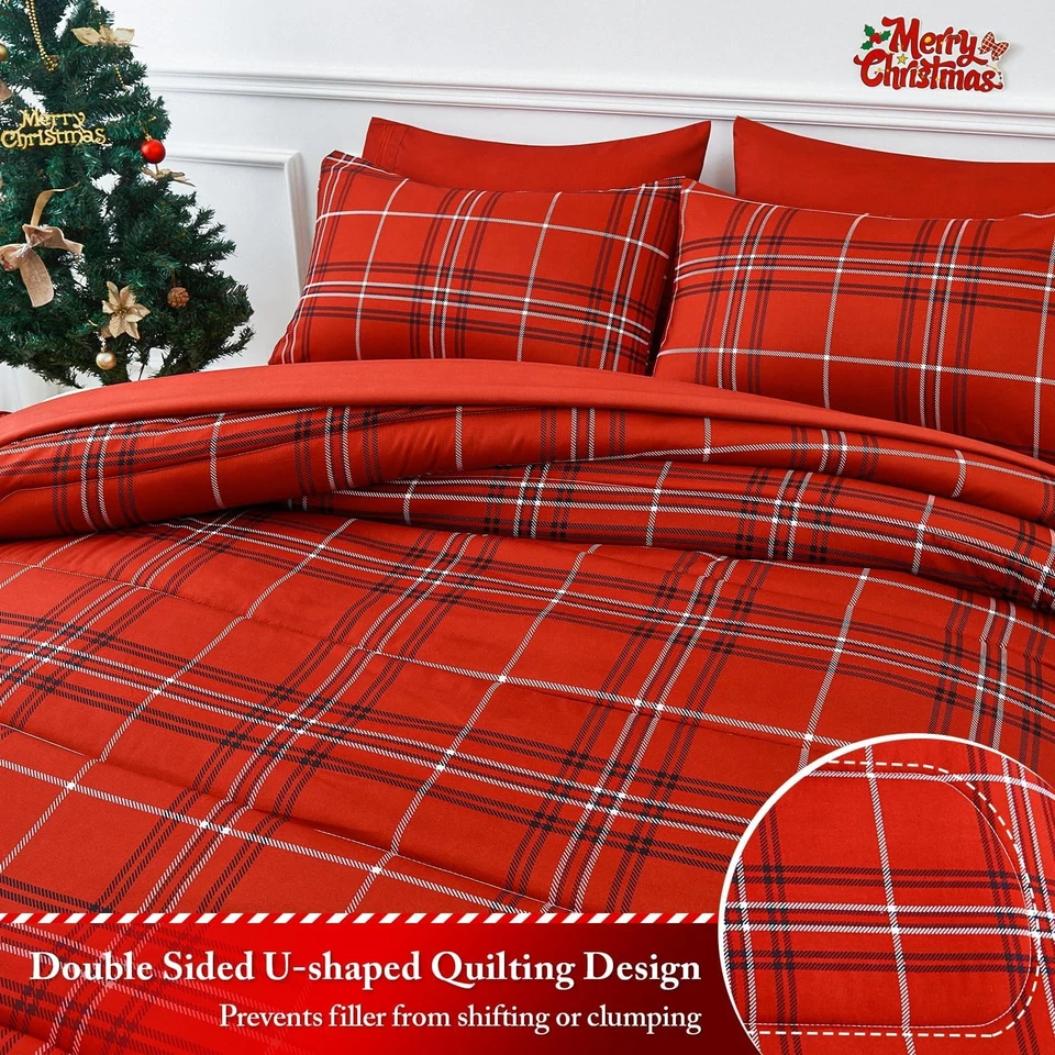 Christmas Comforter Set, 7 Pieces Bed in a Bag, Christmas Bedding Sets with C... - Image 4 of 4